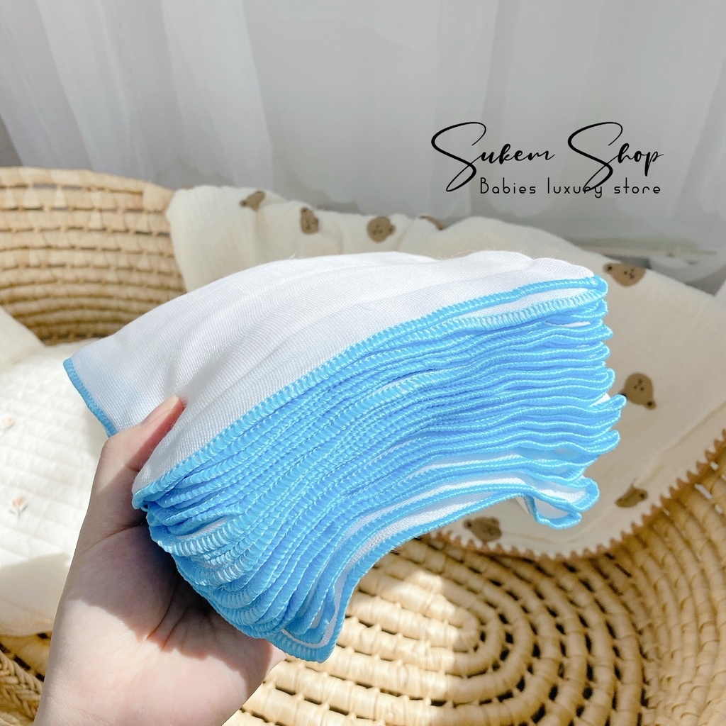 Khăn Sữa/Khăn Xô Mipbi Xuất Nhật 100 Cotton Tự Nhiên Set 10c