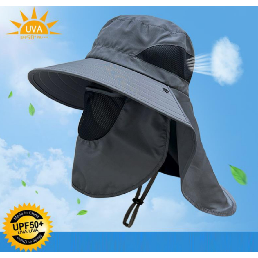 Nón vành rộng Chống Tia Uv thời trang cho nam Thiết kế khẩu trang Chống nắng toàn mặt Mũ Bucket