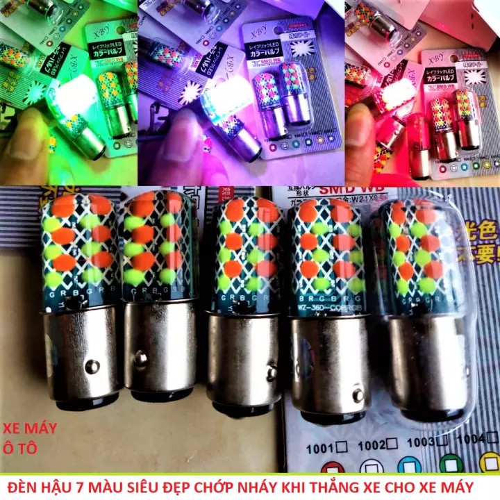 {Hàng mới} Hậu 7 màu,  Đèn hậu nháy đổi 2 màu xanh đỏ liên tục,Đèn led nháy đổi màu đẹp ,Có video,Giá cả cực tốt