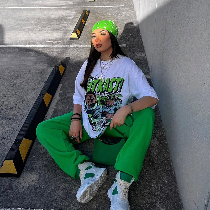 Áo Thun Vintage OutKast Hiphop Tay Lỡ Unisex - Trắng Cổ Tròn | Blackwork