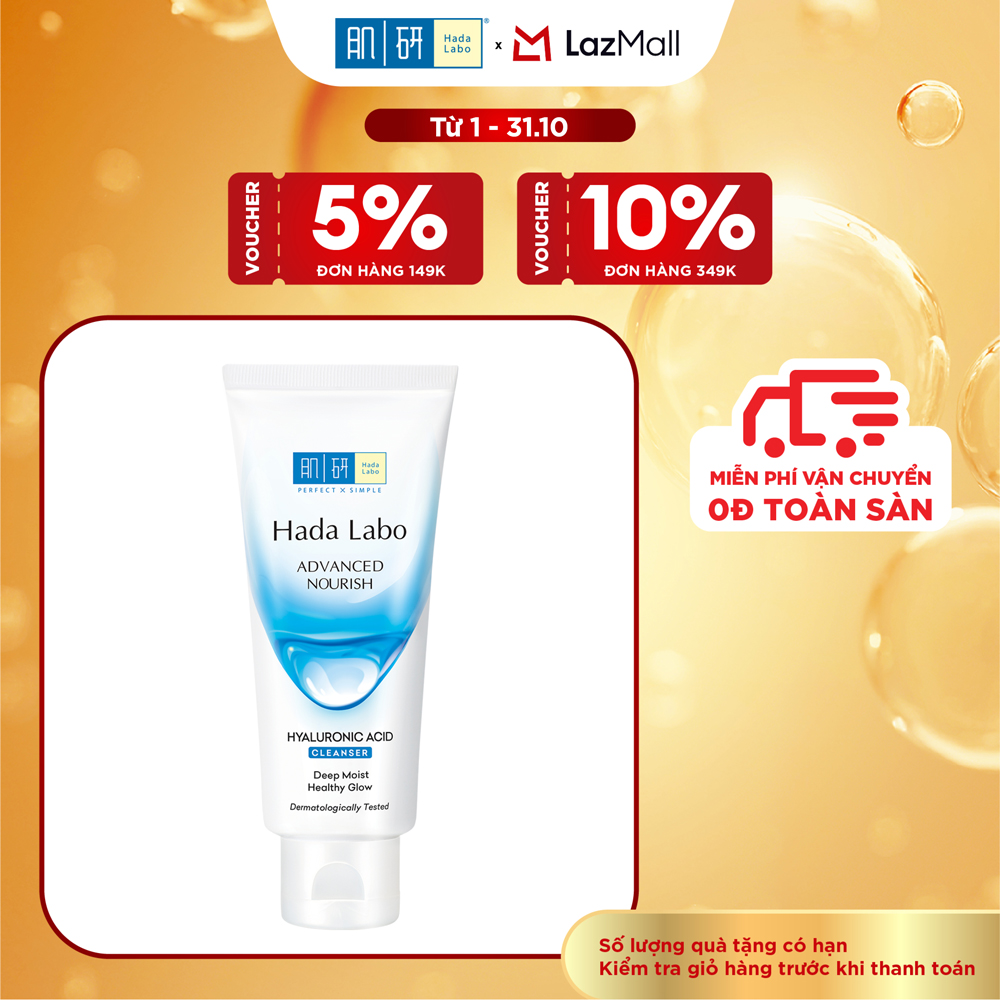 Sữa rửa mặt dưỡng ẩm tối ưu Hada Labo Advanced Nourish Cleanser 80g