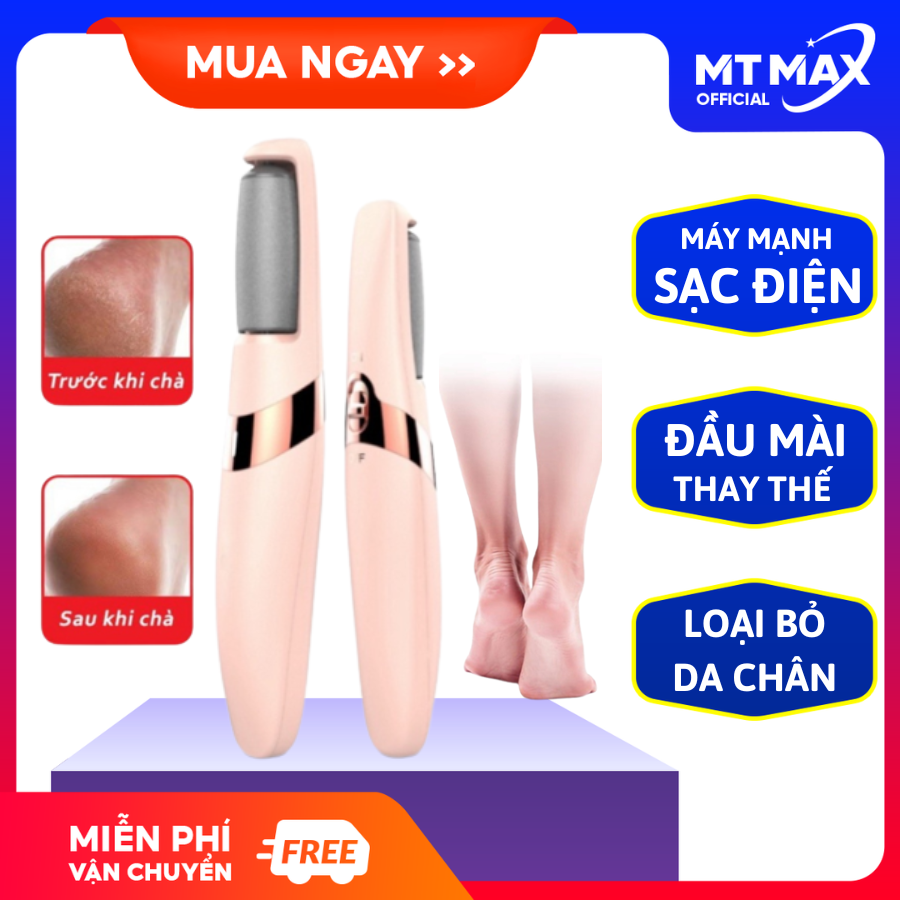 Máy chà gót chân bằng điện 2 đầu mài thay thế, Máy chà gót tự động, Máy chà gót chân sạc điện cao cấp, Máy chà gót chân tẩy da chết