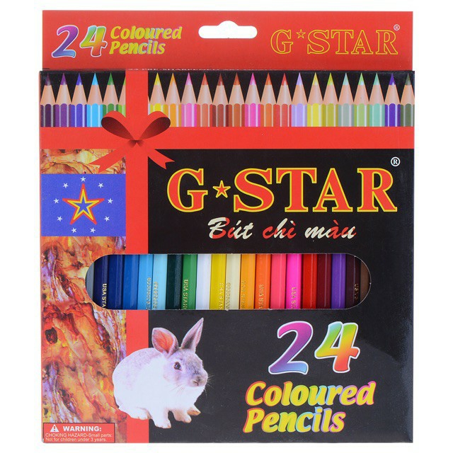 Bút chì màu gỗ - 24 màu gstar