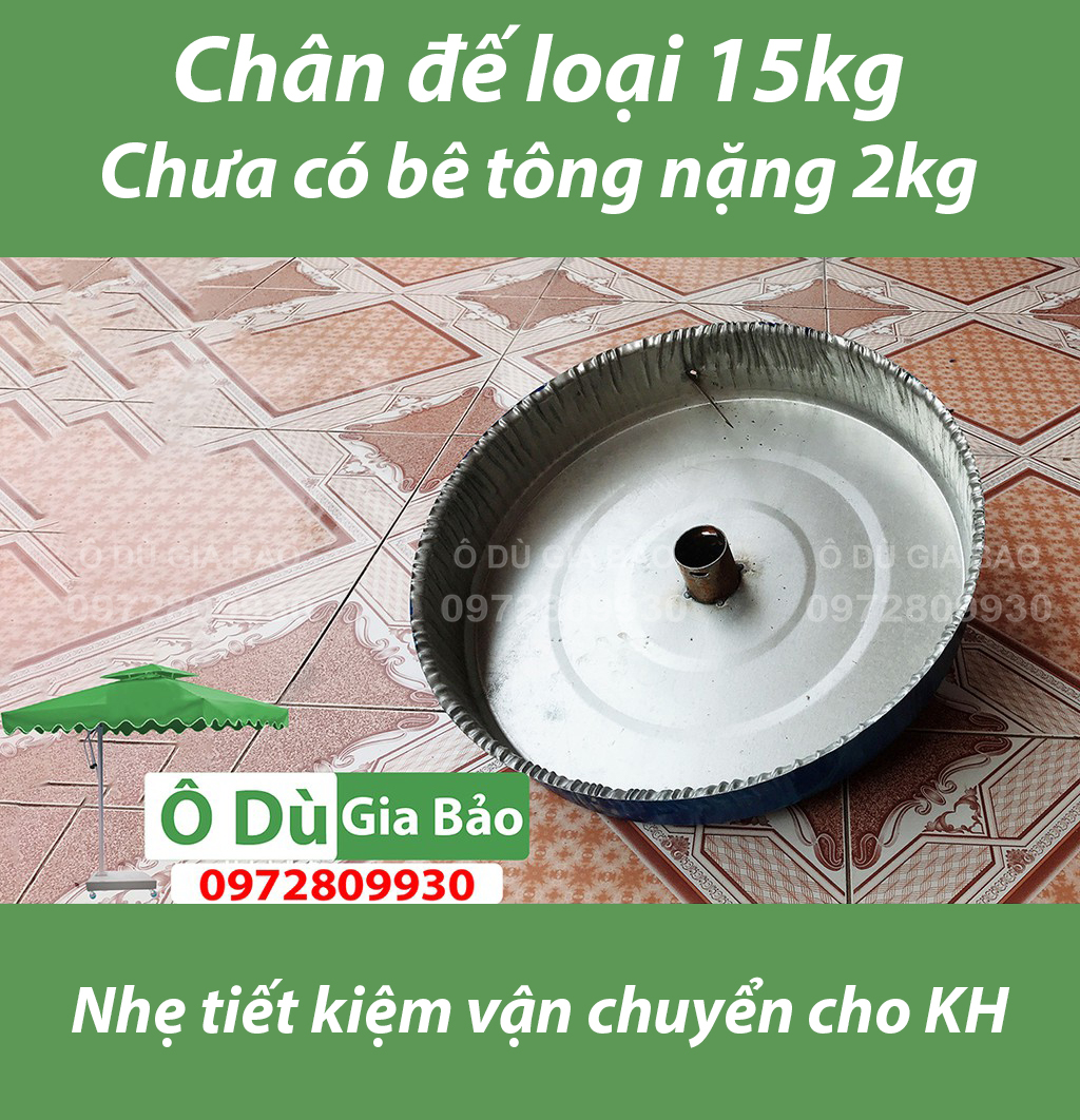 Chân đế ô dù chính tâm 15kg (Chưa bê tông tiết kiệm vận chuyển)