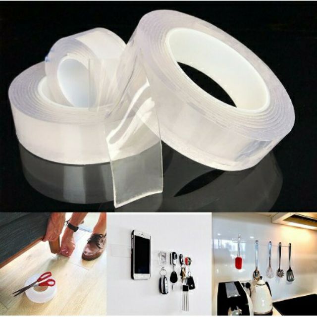 Băng dính 2 mặt trong suốt siêu dính dài 5m×2cm