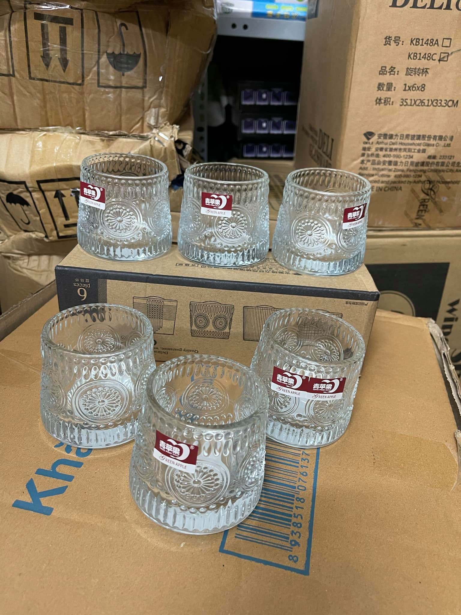 Bộ 6 cốc đế xoay cao cấp