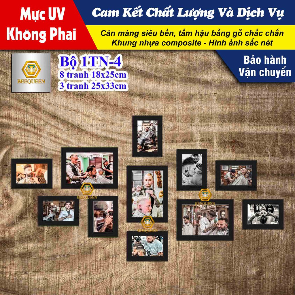 20 bộ tranh khung trang trí quán tóc barbershop - salon tóc nam nữ