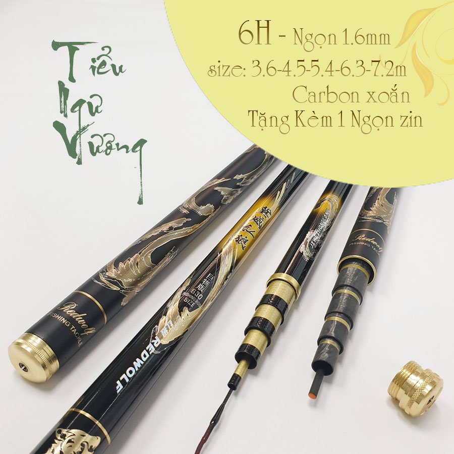 Cần câu tay tiểu ngư vương 6h cần câu đài câu đơn carbon cần câu cá cao cấp