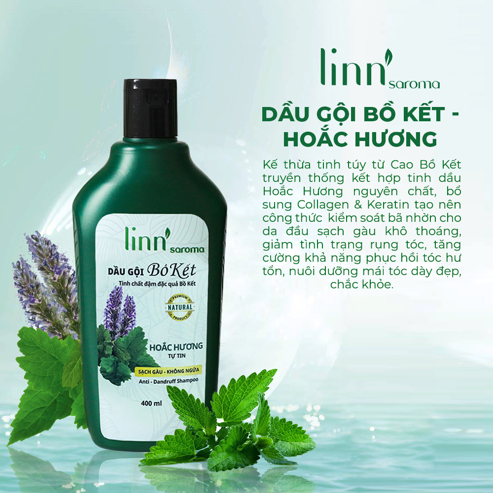 linn'saroma - Dầu Gội Thiên Nhiên Bồ Kết- Hoắc Hương - 400ml