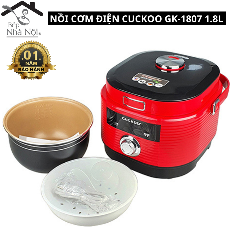 Nồi cơm điện cuckoo gk-1807- dung tích 2 lít siêu hiếm - lòng nồi siêu dày - nấu cơm siêu ngon - đặc biệt cắm cả ngày cơm ấm như vừa nấu mà không hề cháy - bào hành 12 tháng