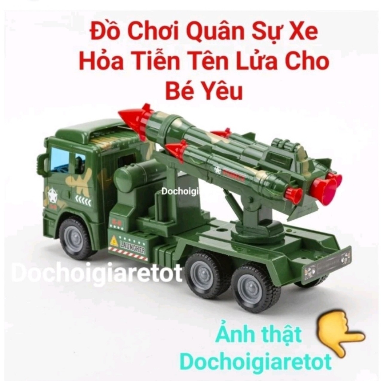 Đồ chơi xe chở tên lửa quân sự cho bé loại lớn có trớn