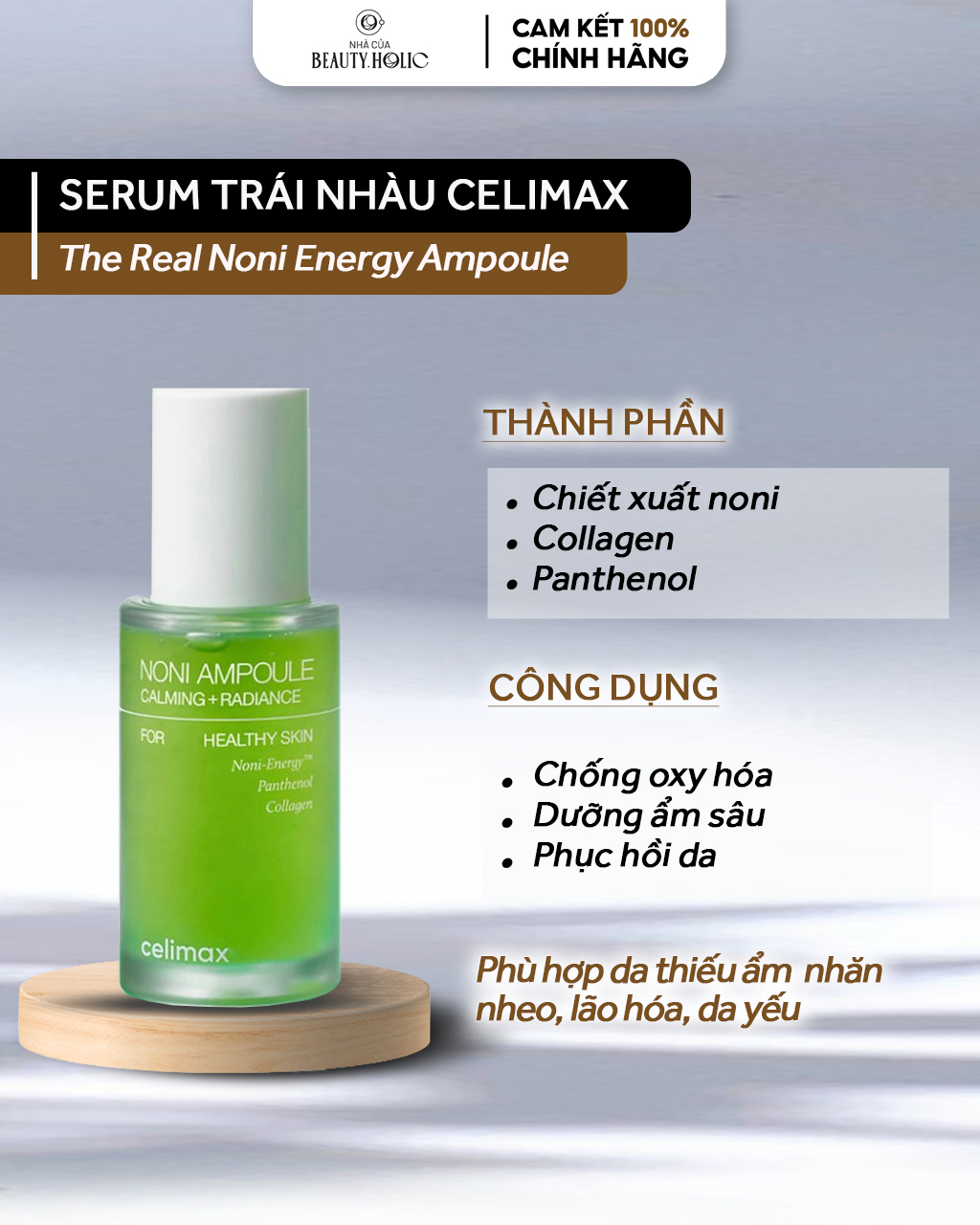 [HCM][Nhacuabeautyholic] Tinh chất chống lão hóa CELIMAX THE REAL NONI ENERGY AMPOULE