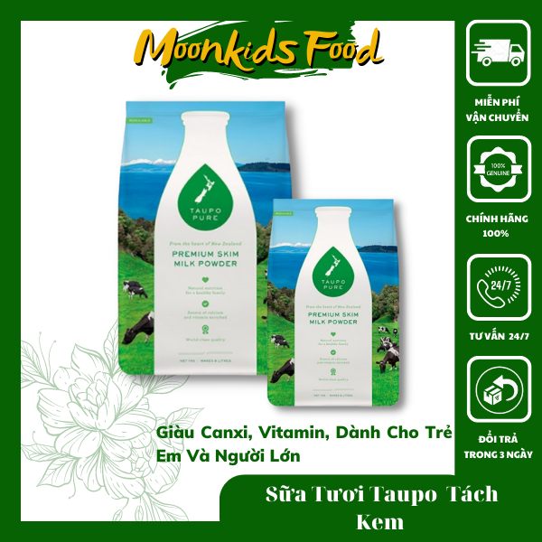 [HCM]Sữa Tươi Taupo Pure Tách Kem Túi 1kg Nhập Khẩu Nguyên Túi Từ New ZeaLand