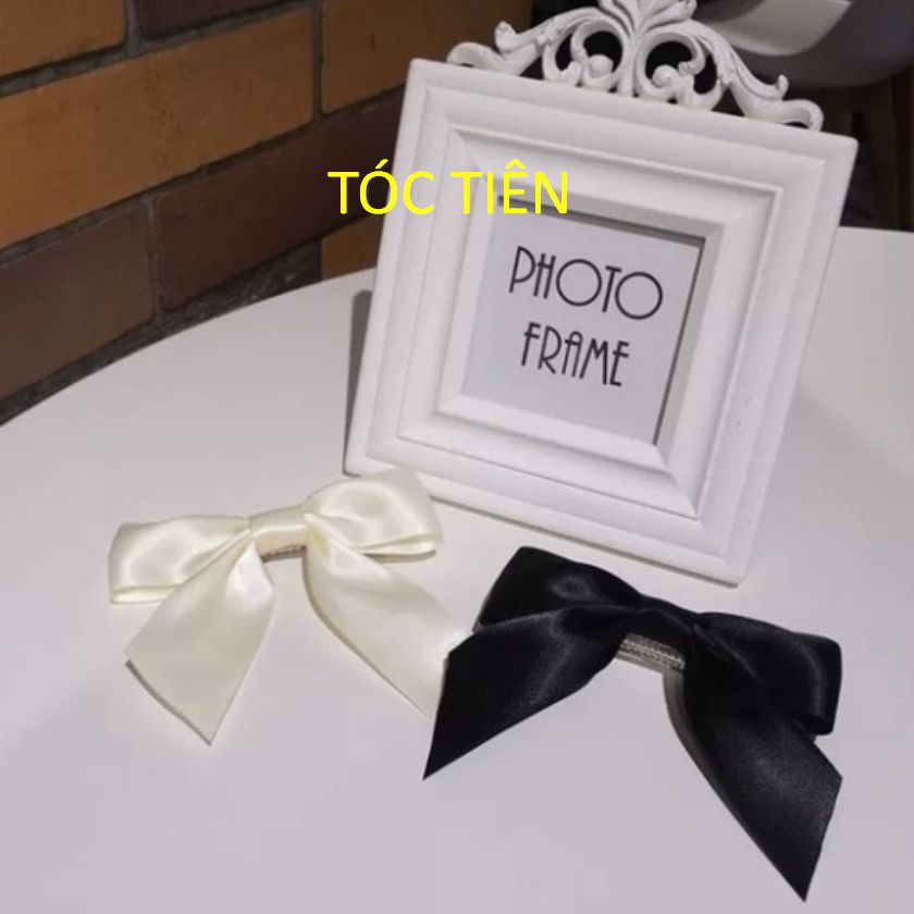 Kẹp tóc nơ ruy băng phụ kiện tóc tiên phong cách đơn giản
