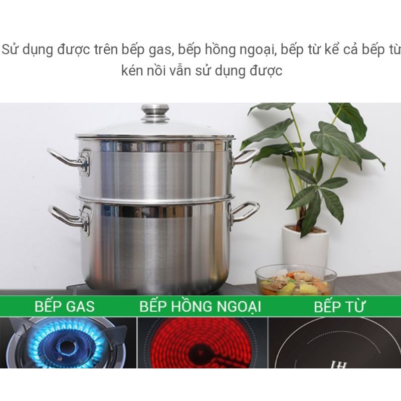 Bộ nồi xửng hấp inox five star size 24/26/28/30/32cm nắp inox.