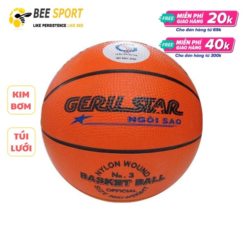 Bóng rổ Geru cao su dành cho trẻ em và người lớn - Quả bóng rổ cao su dùng cho luyện tập phù hợp mọi lứa tuổi, giá rẻ, bền bỉ