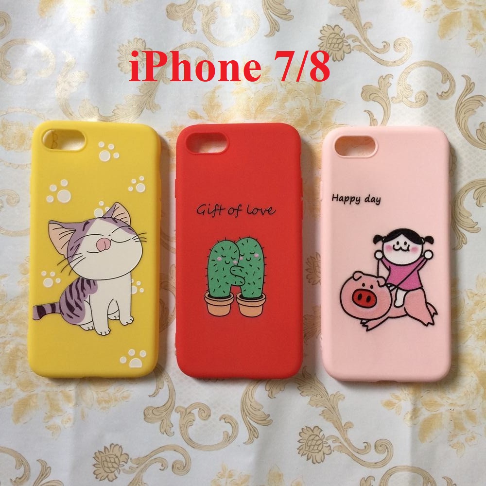 Ốp lưng Apple iPhone 7 iphone 8 màu in hình cute