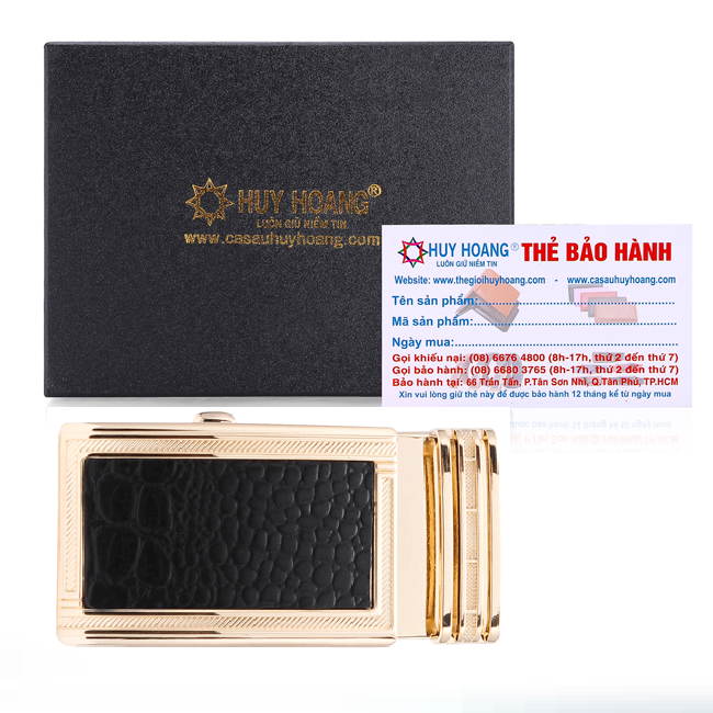 Đầu khóa da bò vân nhỏ 3,5 phân đầu vàng màu đen HK9119