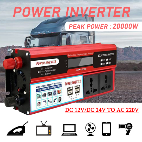 Bộ đổi điên Inverter sin chuẩn 12V sang 220V Có Led hiển thị