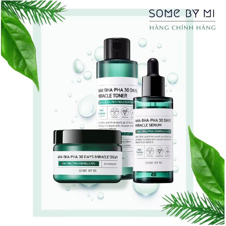 Bộ 3 sản phẩm dưỡng gỉam mụn some by mi aha- bha-pha 30 days miracle