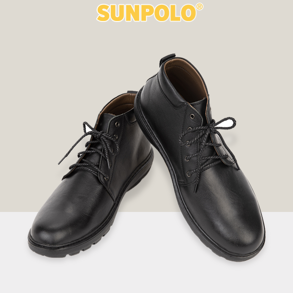 Men Leather Chunky Boots SUNPOLO BOOT05