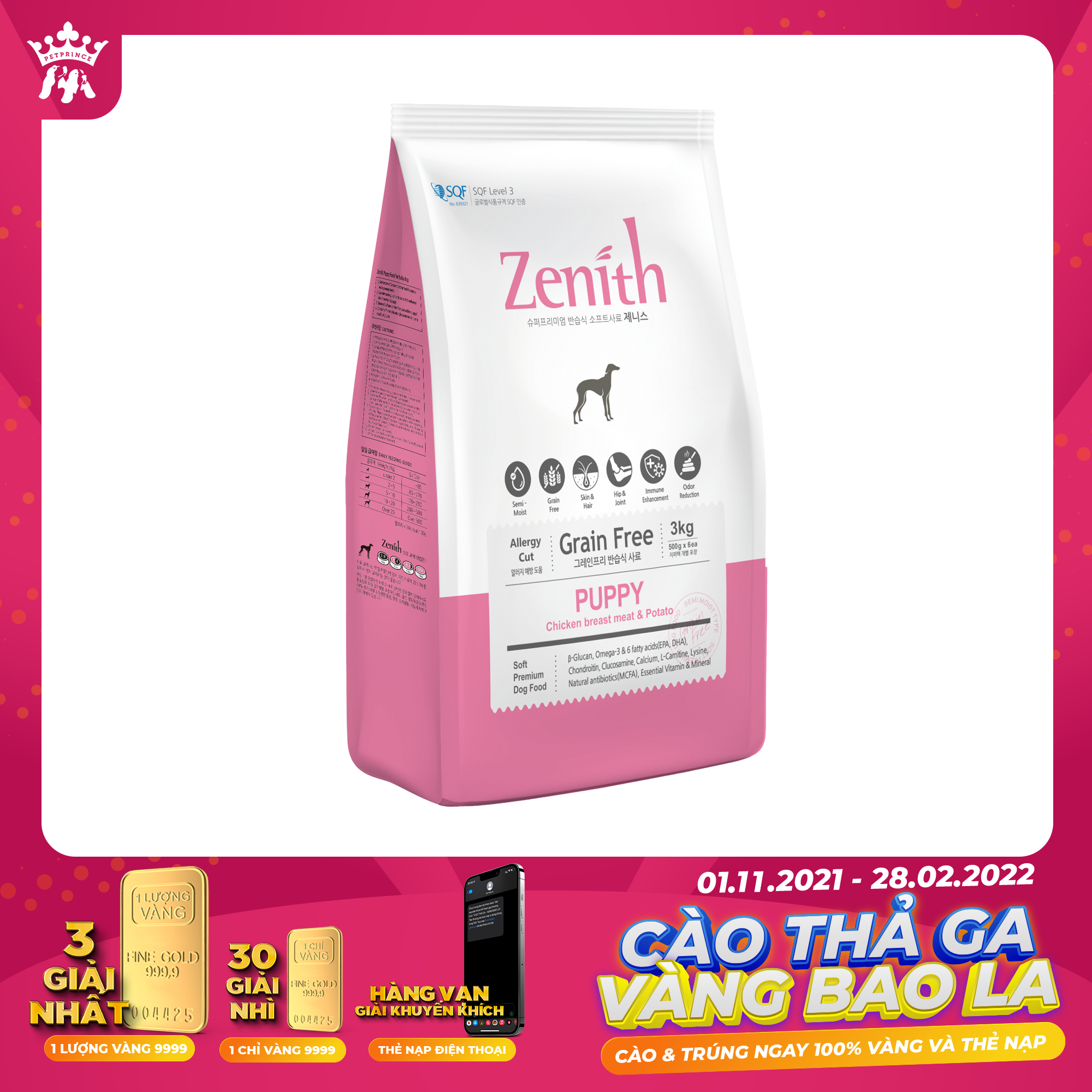 Zenith thức ăn hạt mềm cho chó - chó con puppy 3kg