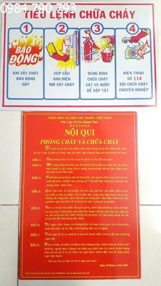 [HCM]Bộ nội quy tiêu lệnh PCCC