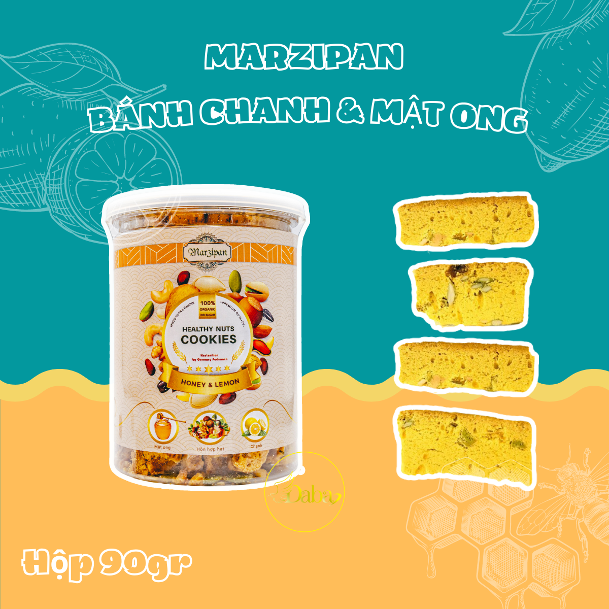 Marzipan bánh chanh mật ong hộp 90g