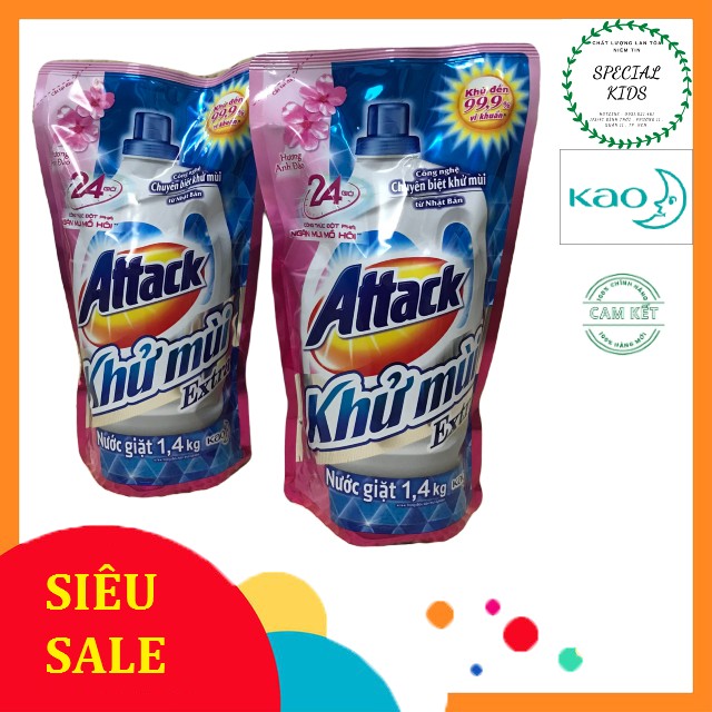 Nước giặt diệt khuẩn khử mùi attack.
