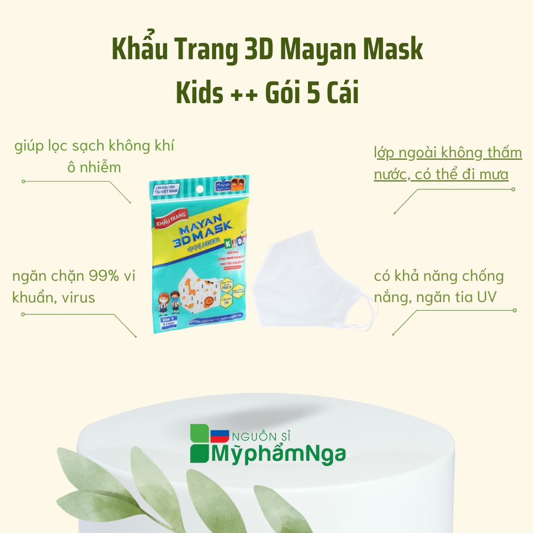 Khẩu trang mayan 3d mask kids ++ gói 5 cái