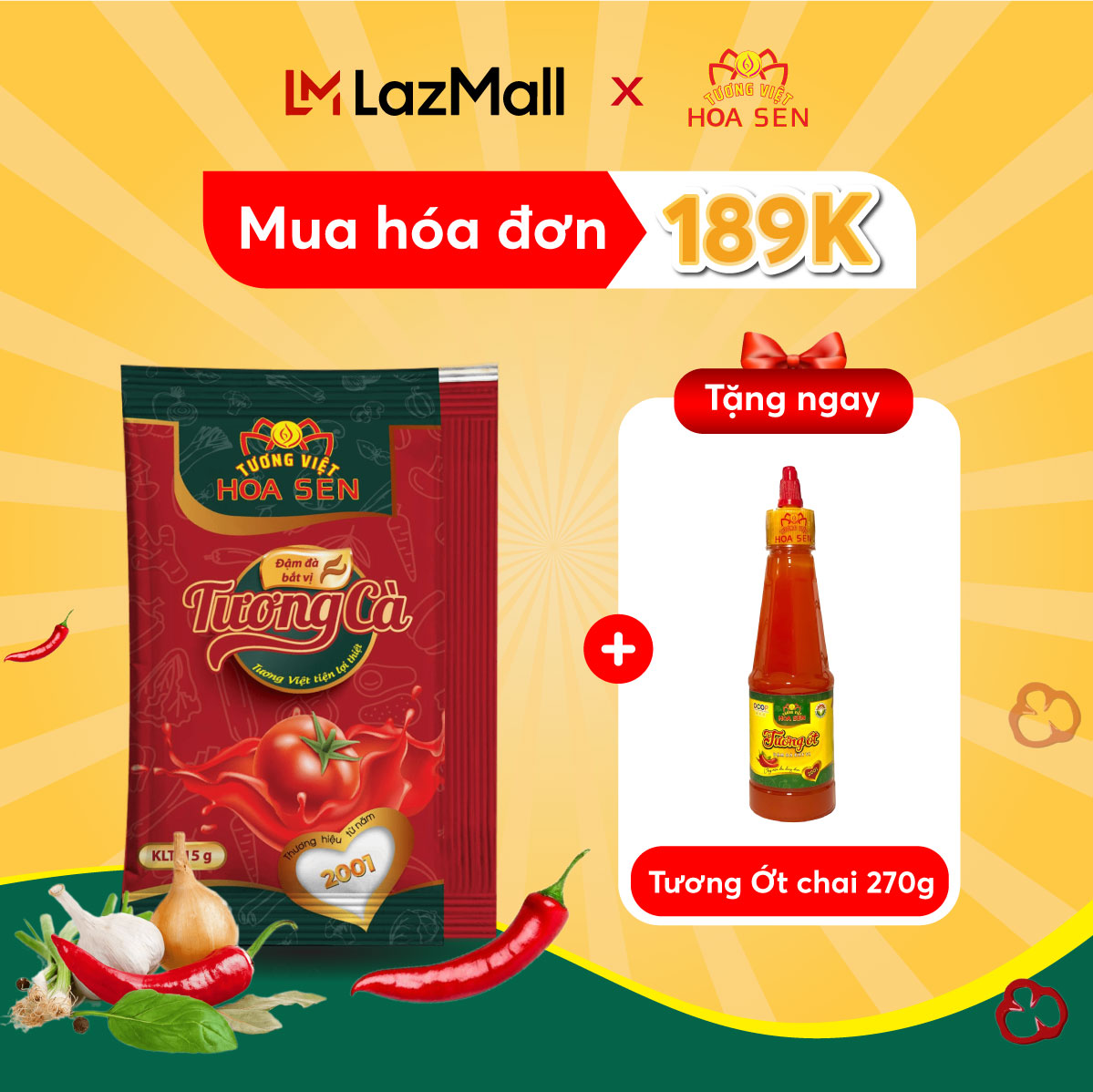 Tương cà gói 15g mm - 100 gói/vỉ