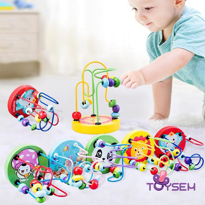 Đồ chơi luồn hạt gỗ thông minh cho bé từ 3 tuổi , phát triển tư duy , trí não - Quà tặng sinh nhật cho bé trai , bé gái cute - Đồ chơi gỗ xếp hình trí tuệ