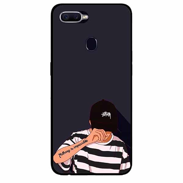 [HCM]Ốp Cường Lực Dẻo Đen Dành Cho Oppo A12 - A7 (A5s) Mẫu Bad Boy Nón Đen