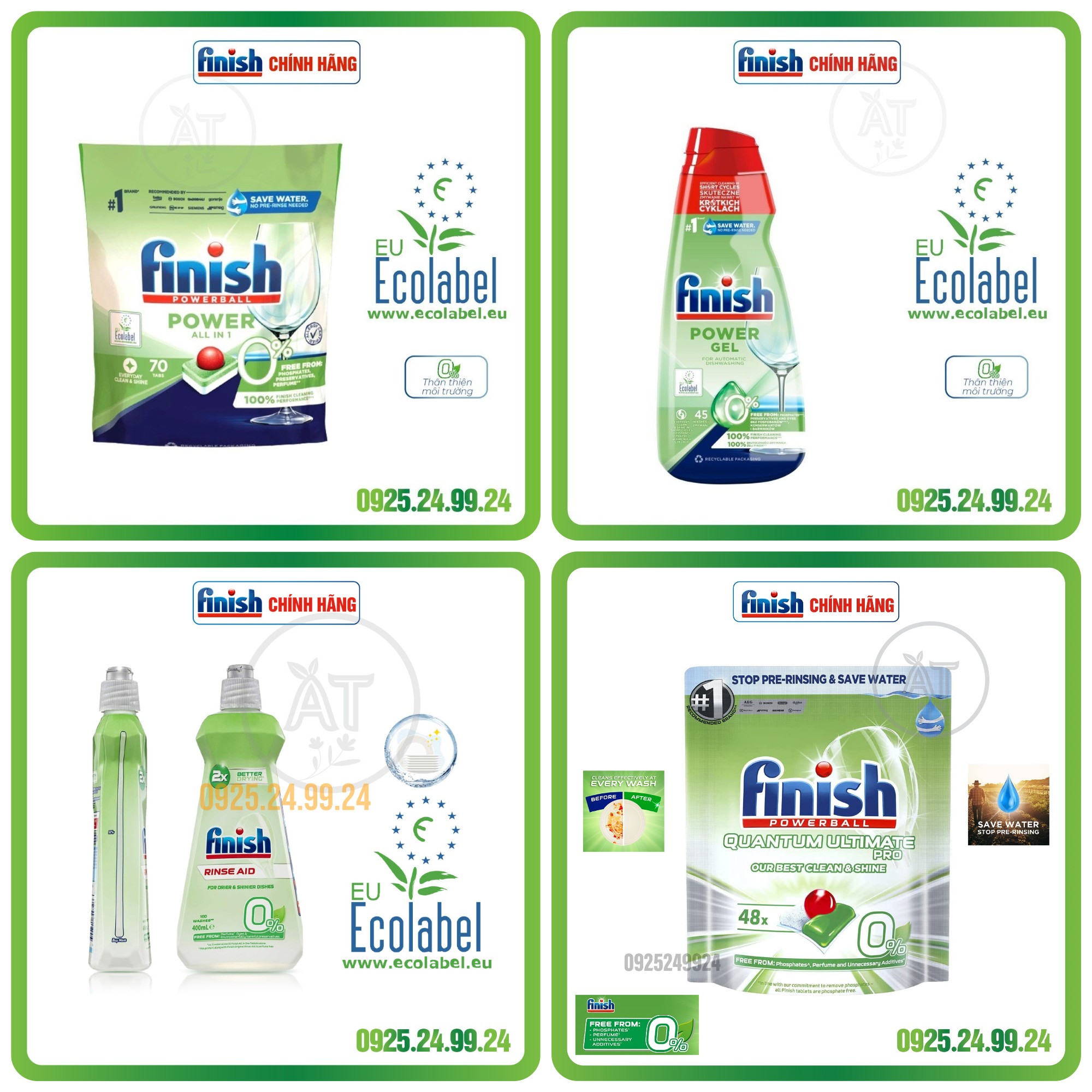Finish eco 0%: viên quantum ultimate pro, viên all in 1. max 70v, gel all in 1. max 900ml & nước bóng dùng cho máy rửa chén bát
