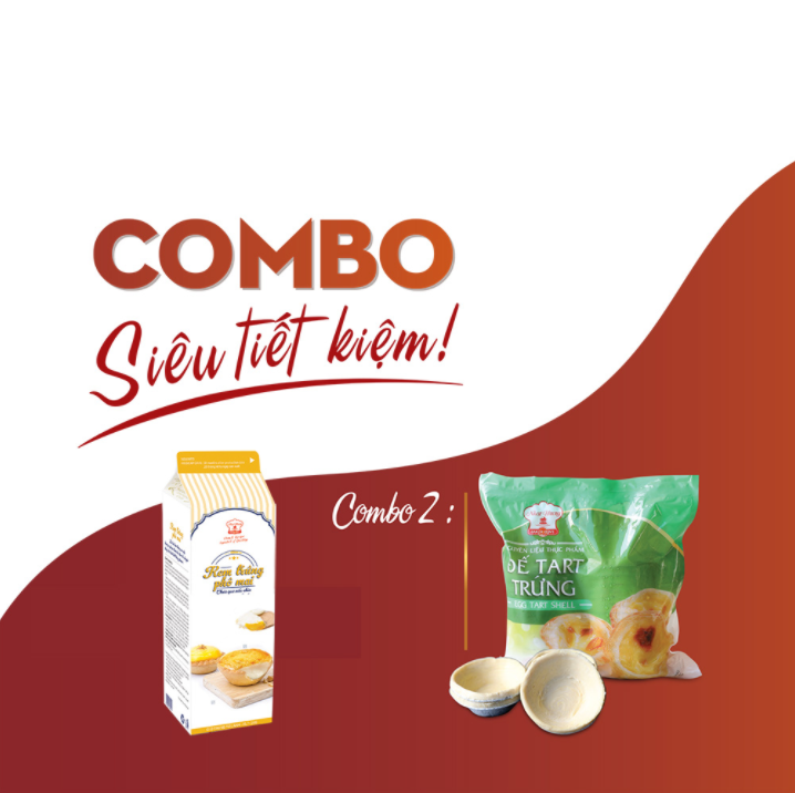 Combo đế bánh tart trứng và kem phô mai - 1kg