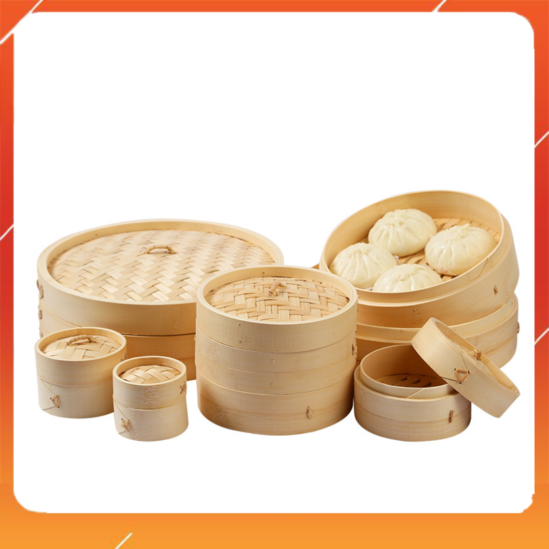 Xửng hấp tre có nắp nhiều kích thước - xửng hấp dimsum, xửng hấp bánh bao