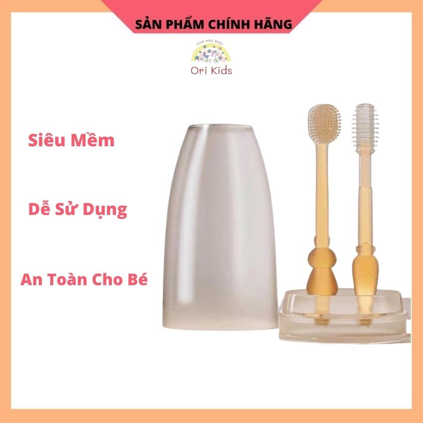 Rơ lưỡi, bàn chải đánh răng Silicone cho bé Ori Kids RL01, siêu mềm, an toàn cho bé