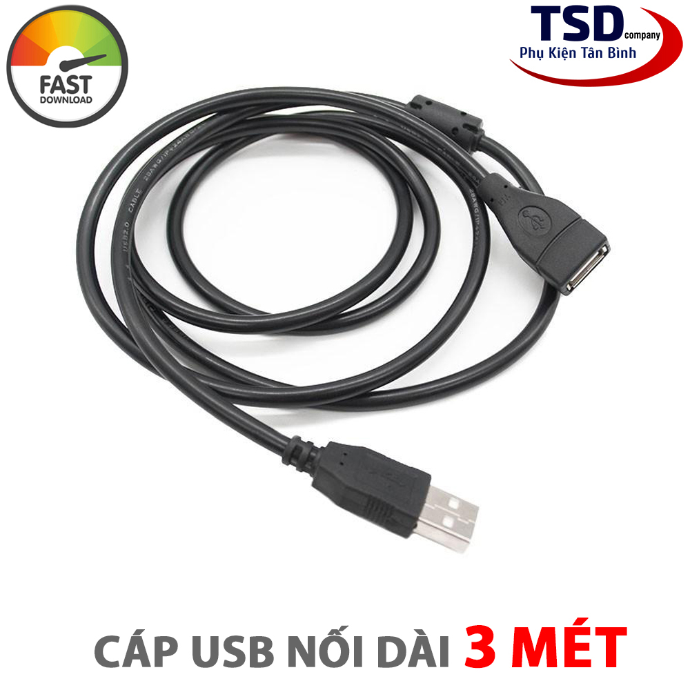 Cáp usb nối dài 3 mét xịn không nhiễu - cable usb