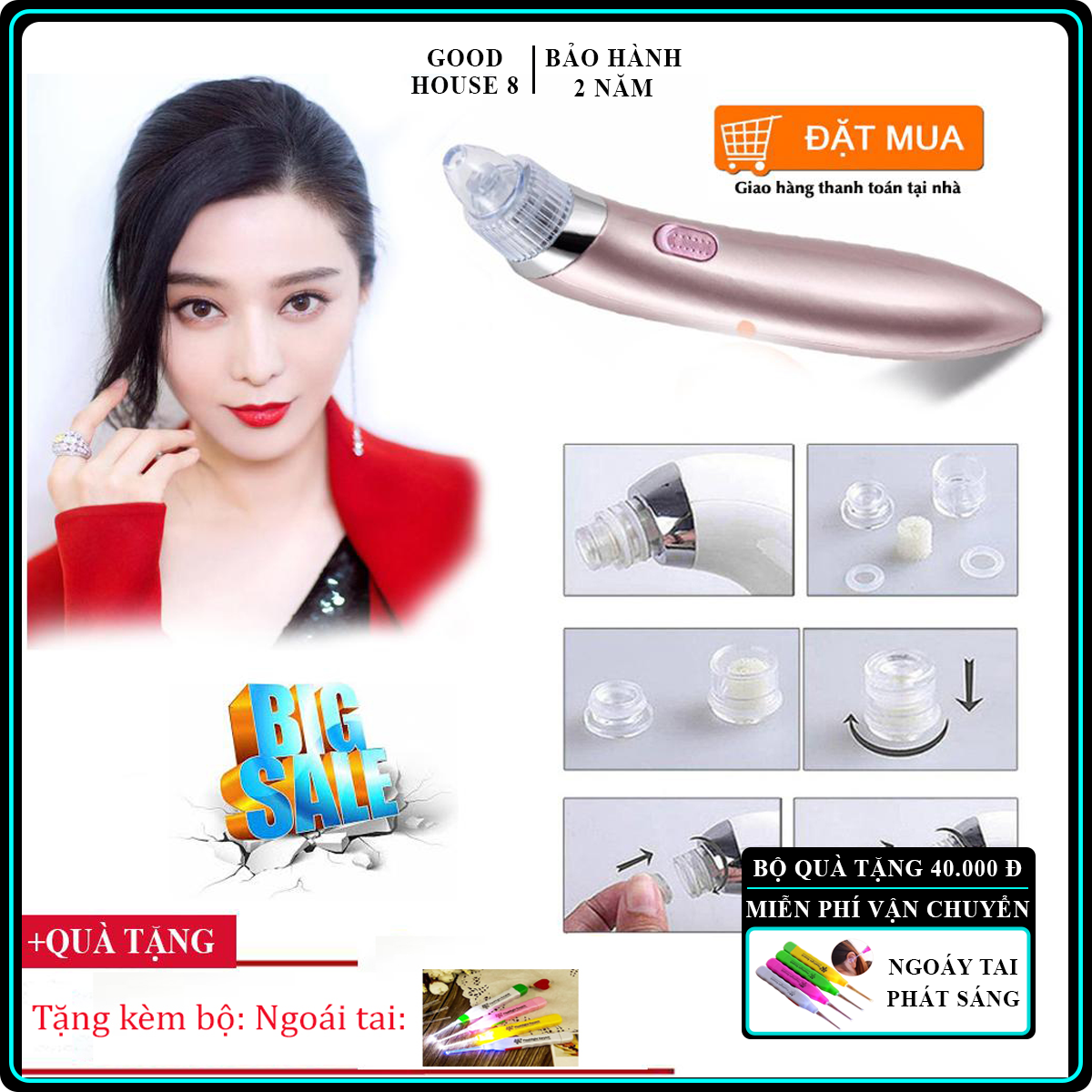 Máy hút mụn HM3 mini cầm tay sạc pin- 4 đầu hút thông minh, có thể hút các vị trí khác nhau trên cơ thể,Máy máy hút mụn cao cấp hút sạch mụn 1 cách kỳ diệu êm ái và an toàn