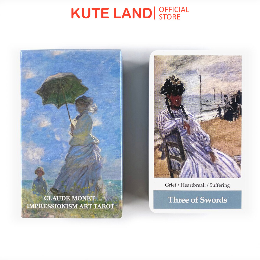 Bộ Bài Tarot Claude Monet Impressionism Art 78 Lá Bài Tặng Đá Thanh Tẩy