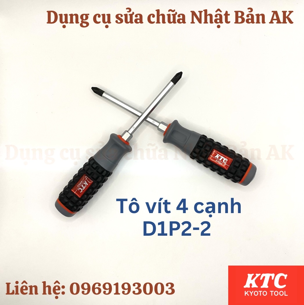 Tô vít 4 cạnh ktc mã d1p2-2, hàng nhật chính hãng