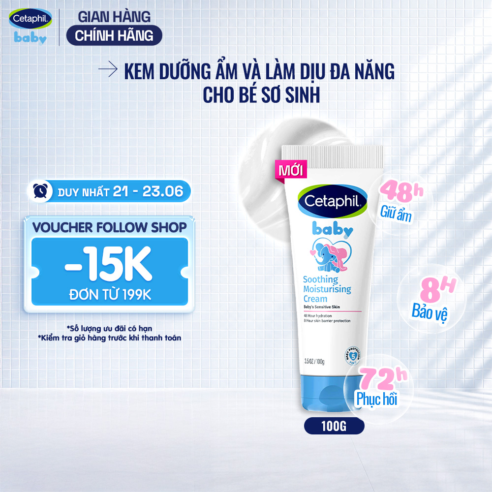 [MỚI] Kem làm dịu và dưỡng ẩm đa năng cho bé Cetaphil Baby Soothing  Moisturising Cream 100G