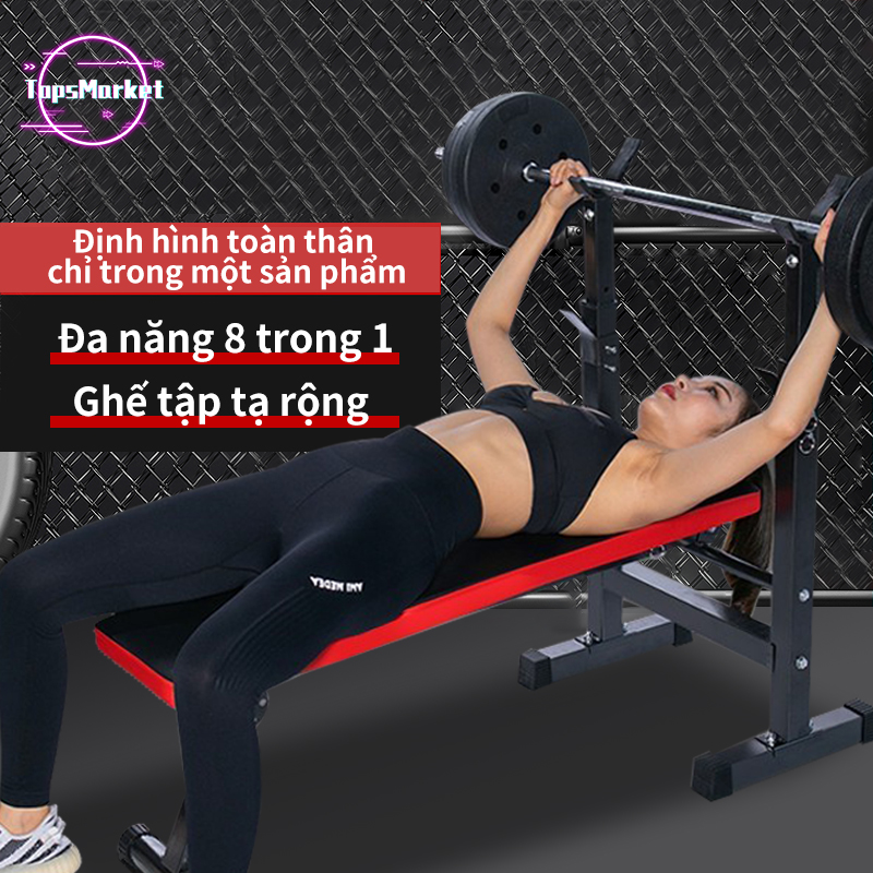 [HCM]ghế tập tạ đa năng ghế gập bụng ghê tập gym đa năng tạ đẩy Ghế tạ đòn thiết bị thể thao có thể gấp gọn tiện lợi nhanh chóng màu đỏ đen mạnh mẽ
