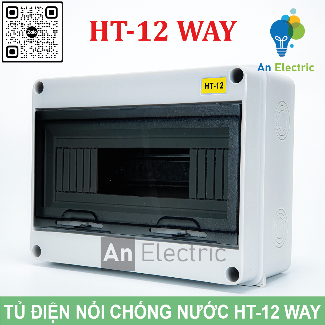 Tủ điện HT-12 WAY chống nước, chống bụi – Tủ điện lắp nổi, Vỏ tủ điện, Tủ điện nhựa,Tủ điện ngoài trời