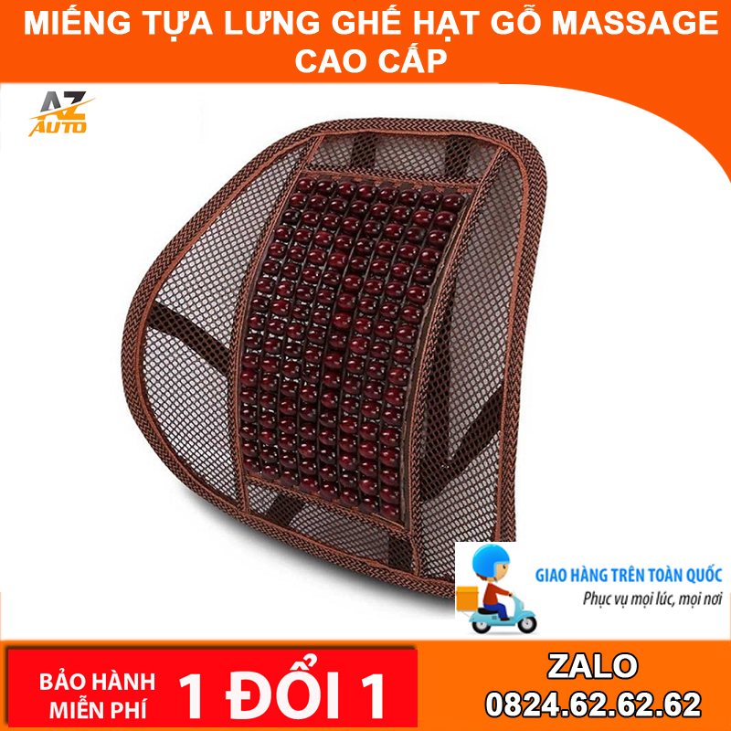Miếng tựa lưng ghế hạt gỗ massage cao cấp