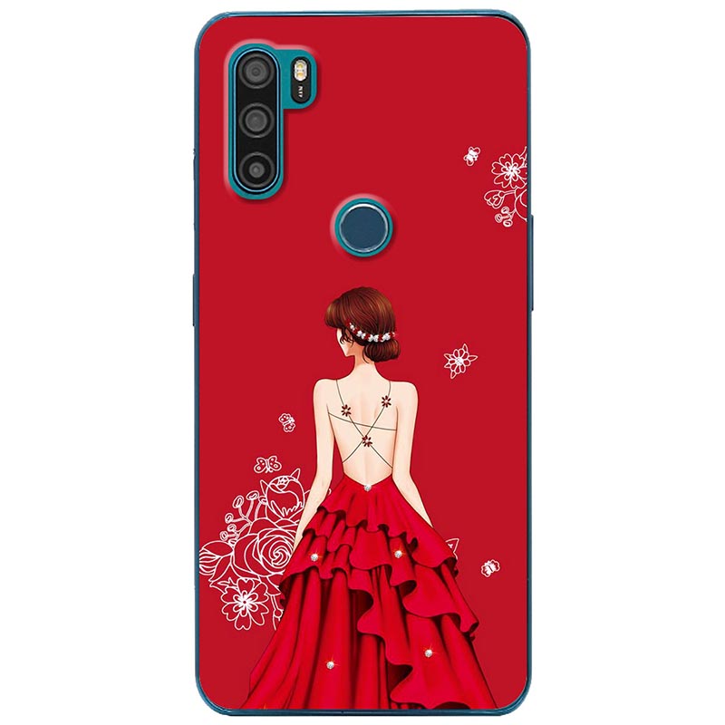 Ốp lưng dành cho Vsmart Active 3 mẫu Cô gái váy đỏ áo dây