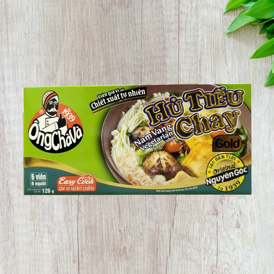 [Hộp HỦ TIẾU CHAY 126g] VIÊN GIA VỊ HỦ TIẾU CHAY ÔNG CHÀ VÀ Nam Vang Vegetarian Soup Cubes