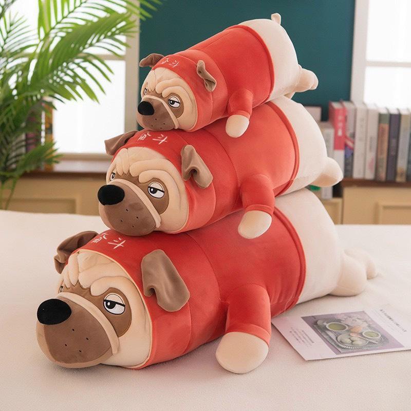 Gấu bông chó pug dáng nằm hung dữ - gấu xinh - g102