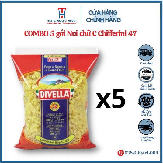 [HCM]COMBO 5 gói Nui chữ C Chifferini 47 (SIÊU TIẾT KIỆM)