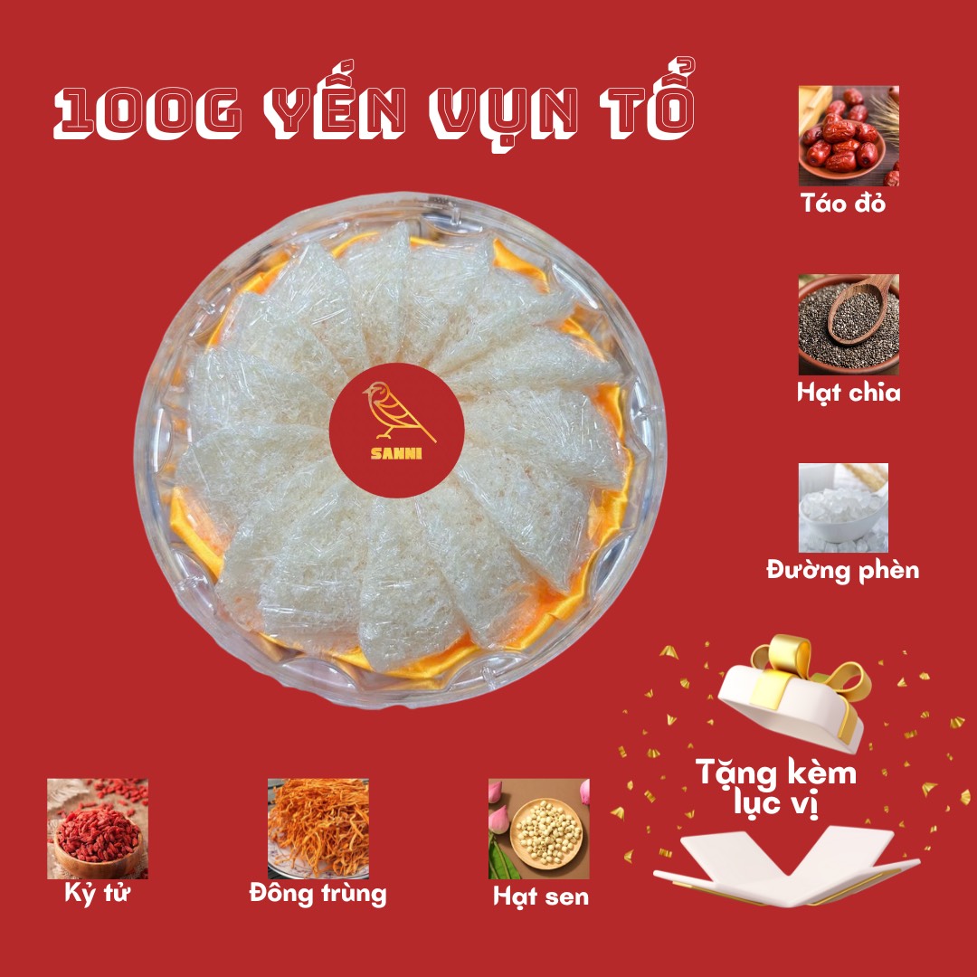  100g Yến Vụn Đắp Tổ Tinh Chế NGUYÊN CHẤT Không Pha Trộn Đường Tạp Chất Không Tẩy trắng 